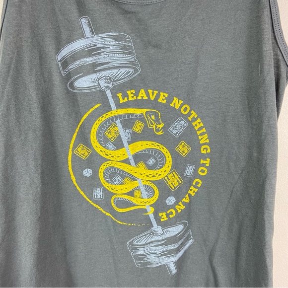 The Lift Box gray snake Leave Nothing to Chance gray muscle racer back T shirt - Picture 4 of 6